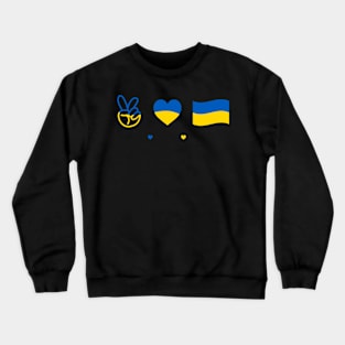 Ukrainian Flag Heart Hand Crewneck Sweatshirt